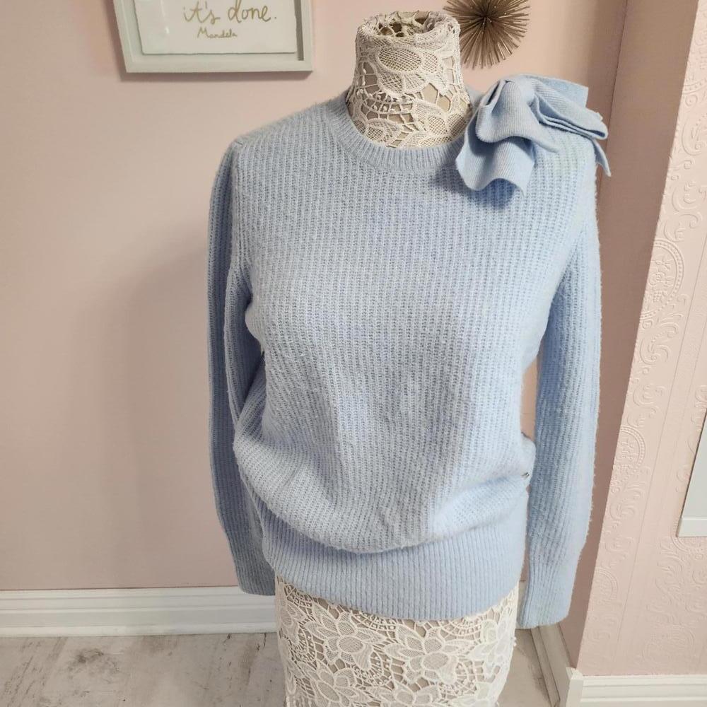 Flawless Ted Baker Baby Blue sweater with bow 3 8 Medium